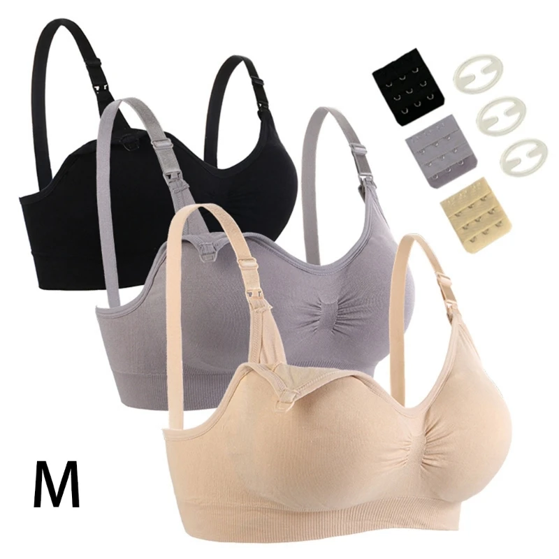 

B2EB 3Pieces Women Maternity Pregnancy Bras No Underwire Bralette Breastfeeding Seamless Bra Perfection Wireless Nursing-Bra