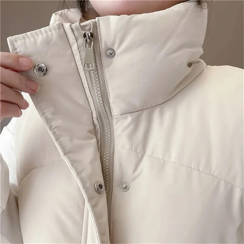 2024 New Women's Vest Jacket Down Cotton Vest Autumn Winter Thicken Loose Long Coat Female Sleeveless Coat Snow Wear Waistcoat