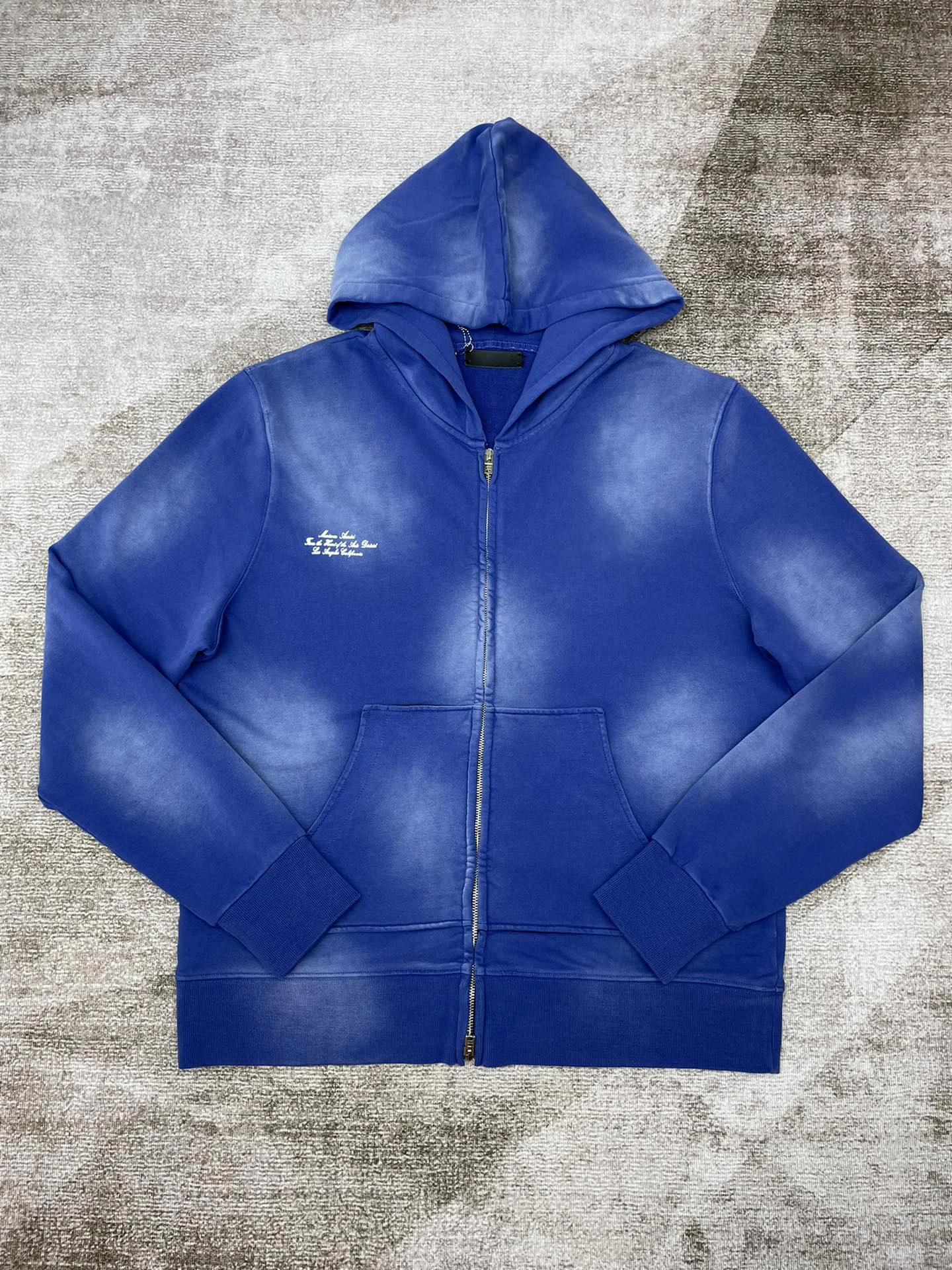 

AR Fall Winter Men's High Street Hip Hop Washed Faded Vintage Zipper Hoodie