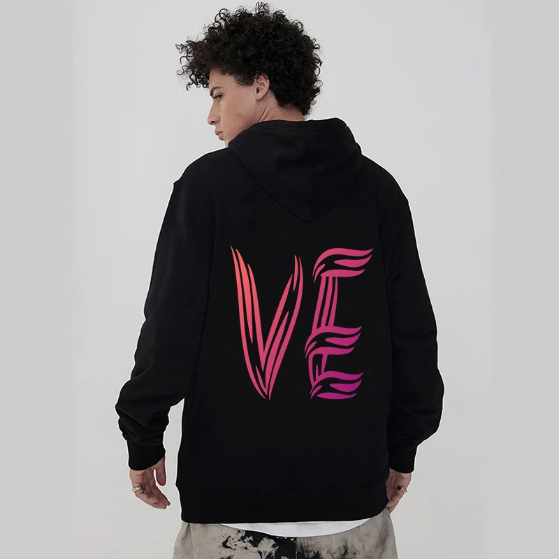 Lover Hoodies Sudaderas Print Love Heart Couple Sweatshirt Women Men Hooded Clothes Hoodies Women Couples Matching Clothing Set