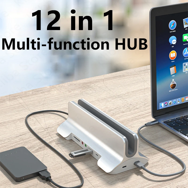 

USB-разветвитель алюминиевый с 4 USB-портами и зажимом