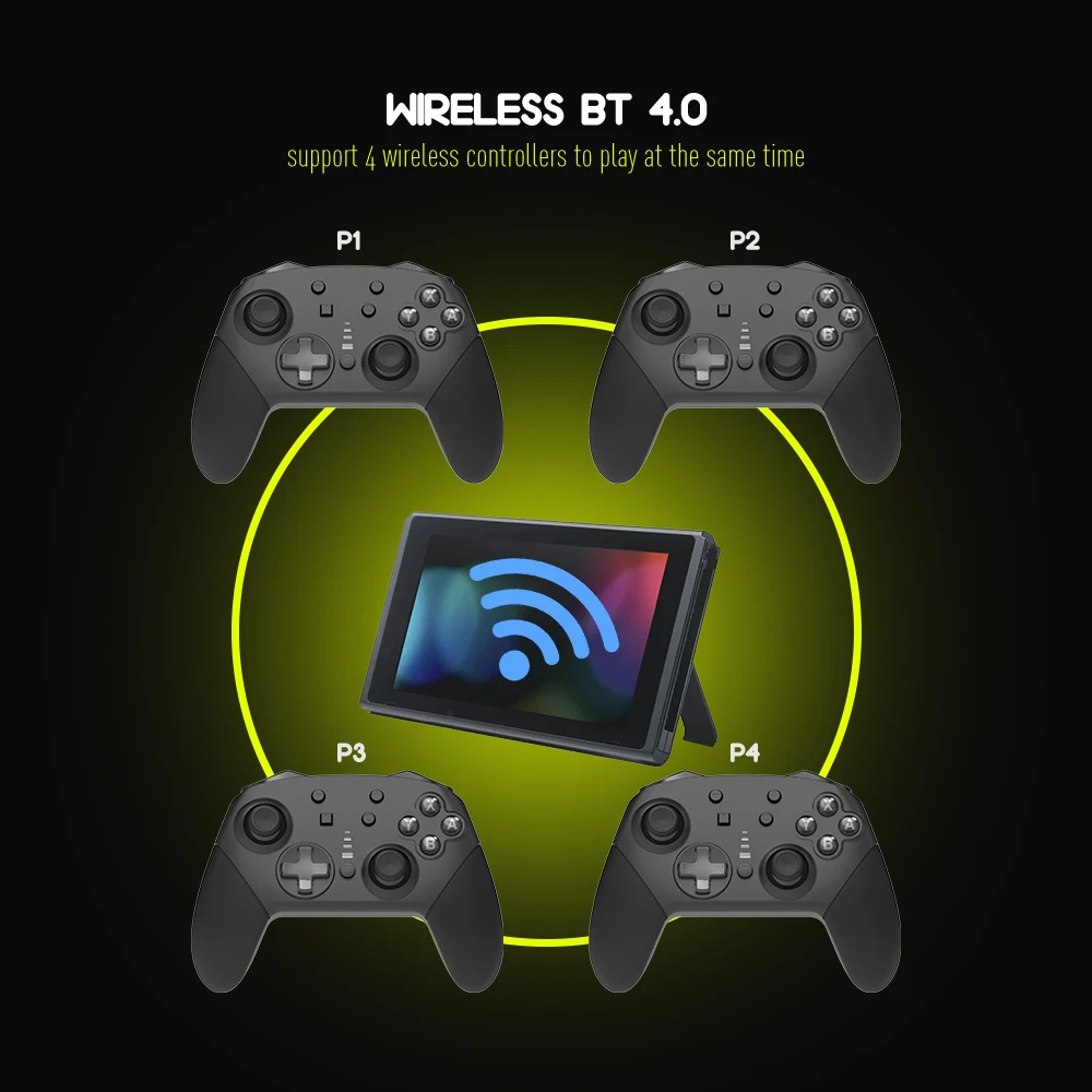 DATA FROG Kawaii Wireless Gamepad Compatible Nintendo Switch Console Turbo Game Controller with Headphone jack for Switch Lite