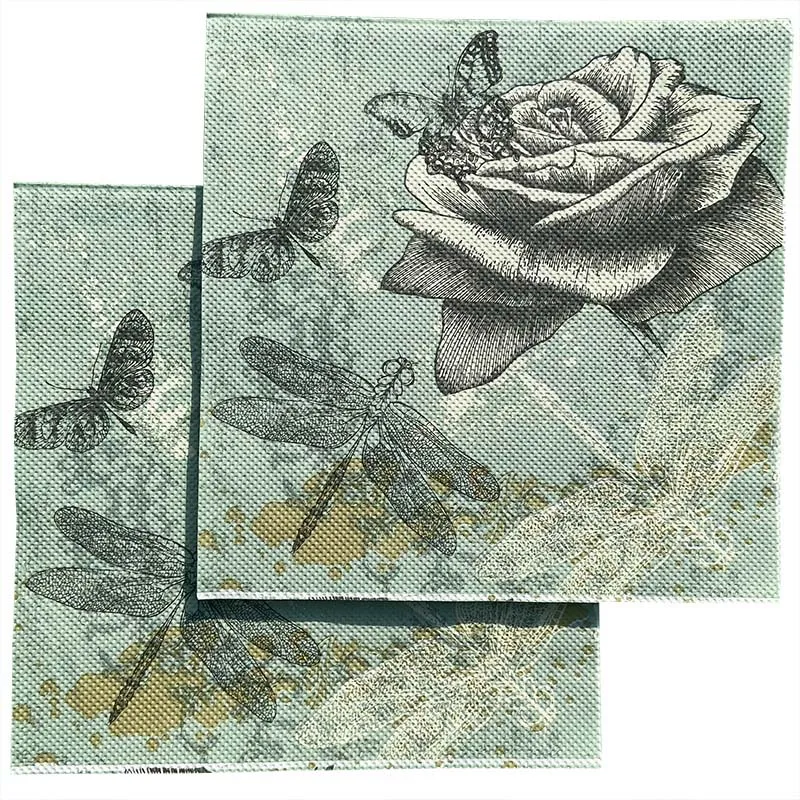 20Pcs/Pack Disposable Napkins Vintage Butterfly Paper Tissues for Party Tableware Wedding Xmas Festival Supplies