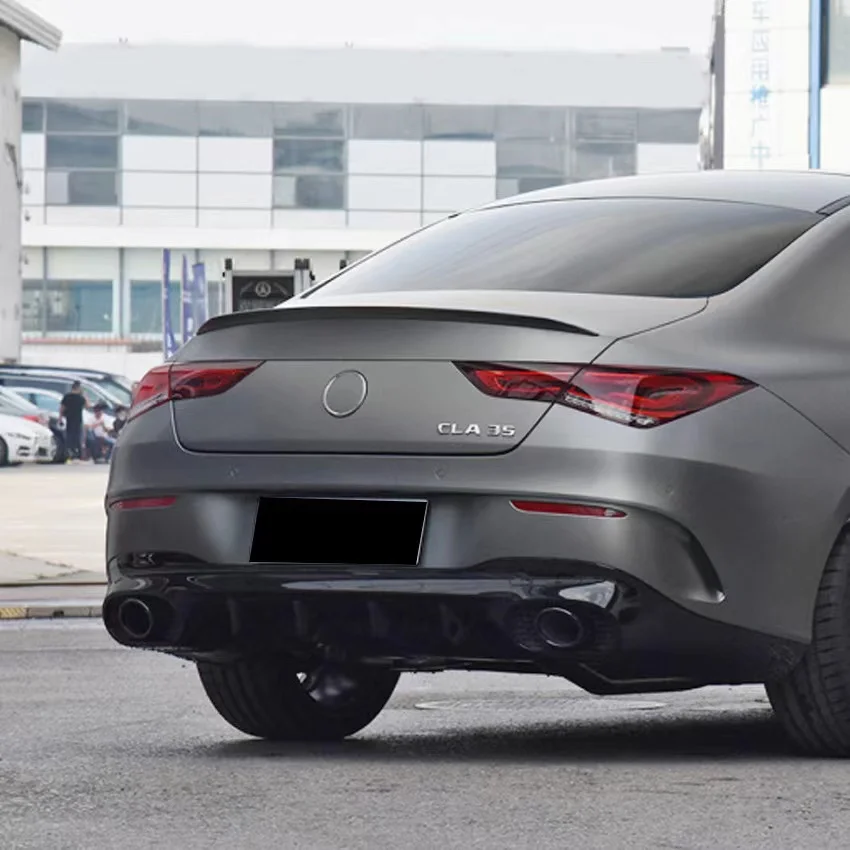 For Mercedes-Benz Cla-Class W118 2019 2020 Cla250 Cla200 Cla220 Abs Plastic Carbon Fiber Exterior Spoiler Trunk Lip Cover