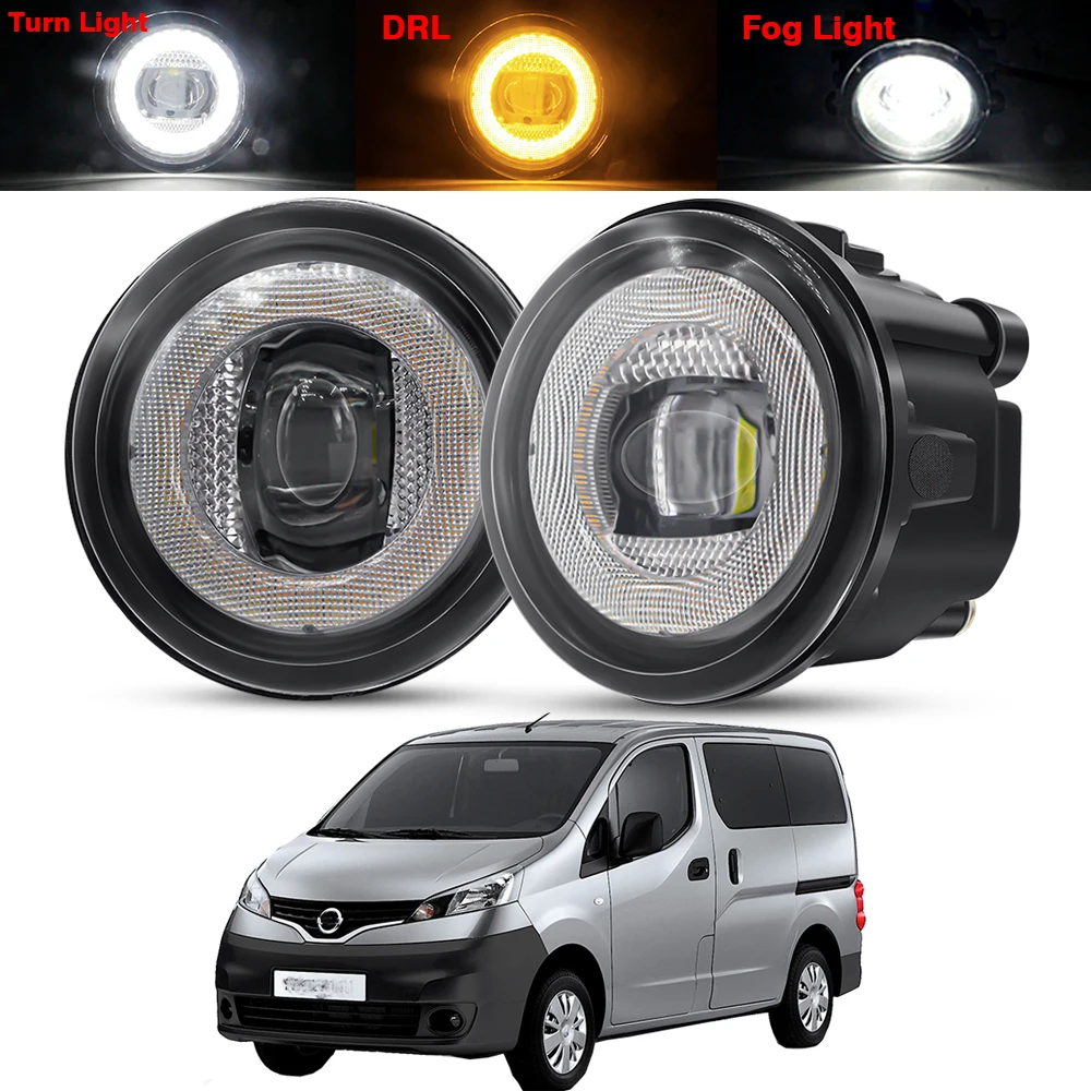 

3IN1 Function Car LED Fog Light Assembly 30W H11 Angel Eye DRL Fog Turn Daytime Running Lamp For Nissan NV 200 NV200 2010-2019