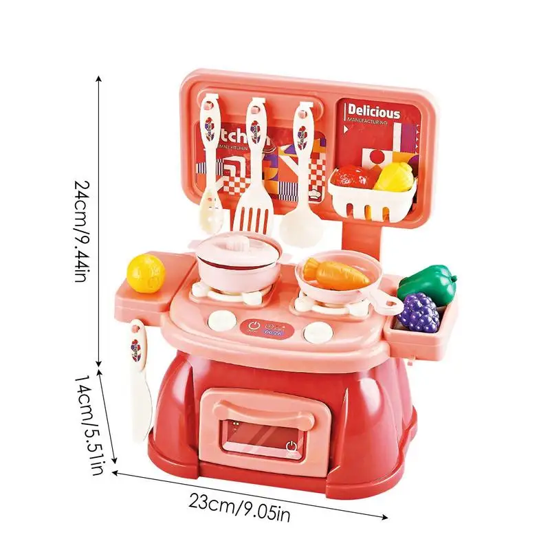 Miniature REAL COOKING kitchen set (real stove, sink, cookwares)