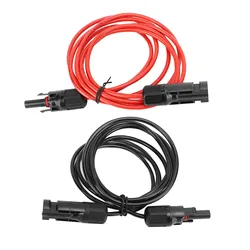 Durable 12AWG Solar Extension Cable - Red/Black, 2M Long, Ideal for RV Camping Power Connections (Red and black)