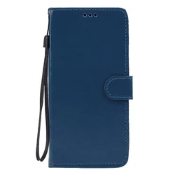 Leather Flip Wallet Phone Case - Galaxy A10 M10 (Blue)