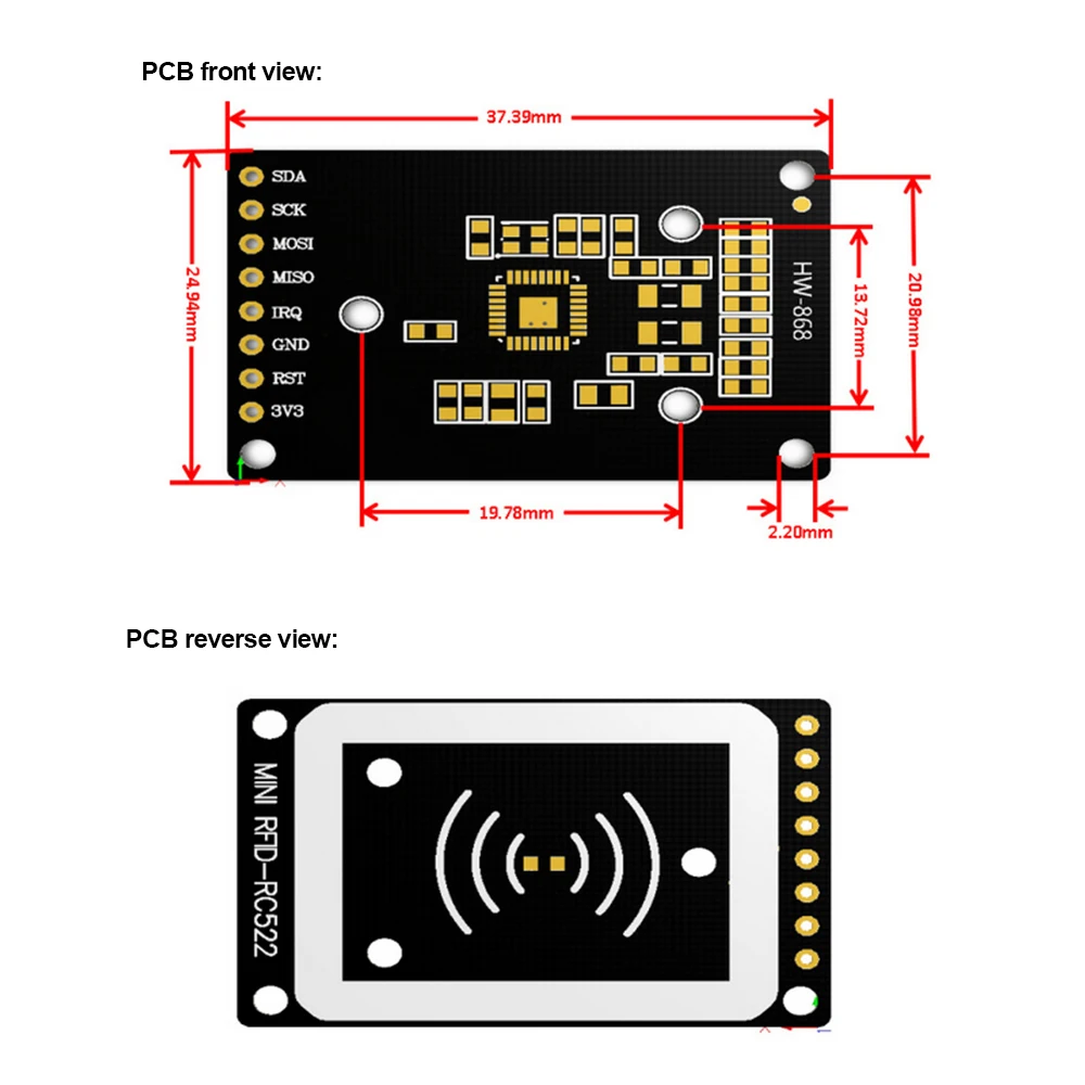 รูปสินค้า โมดูลอ่าน RFID สำหรับ Arduino 13.56MHz พร้อมแท็ก S50