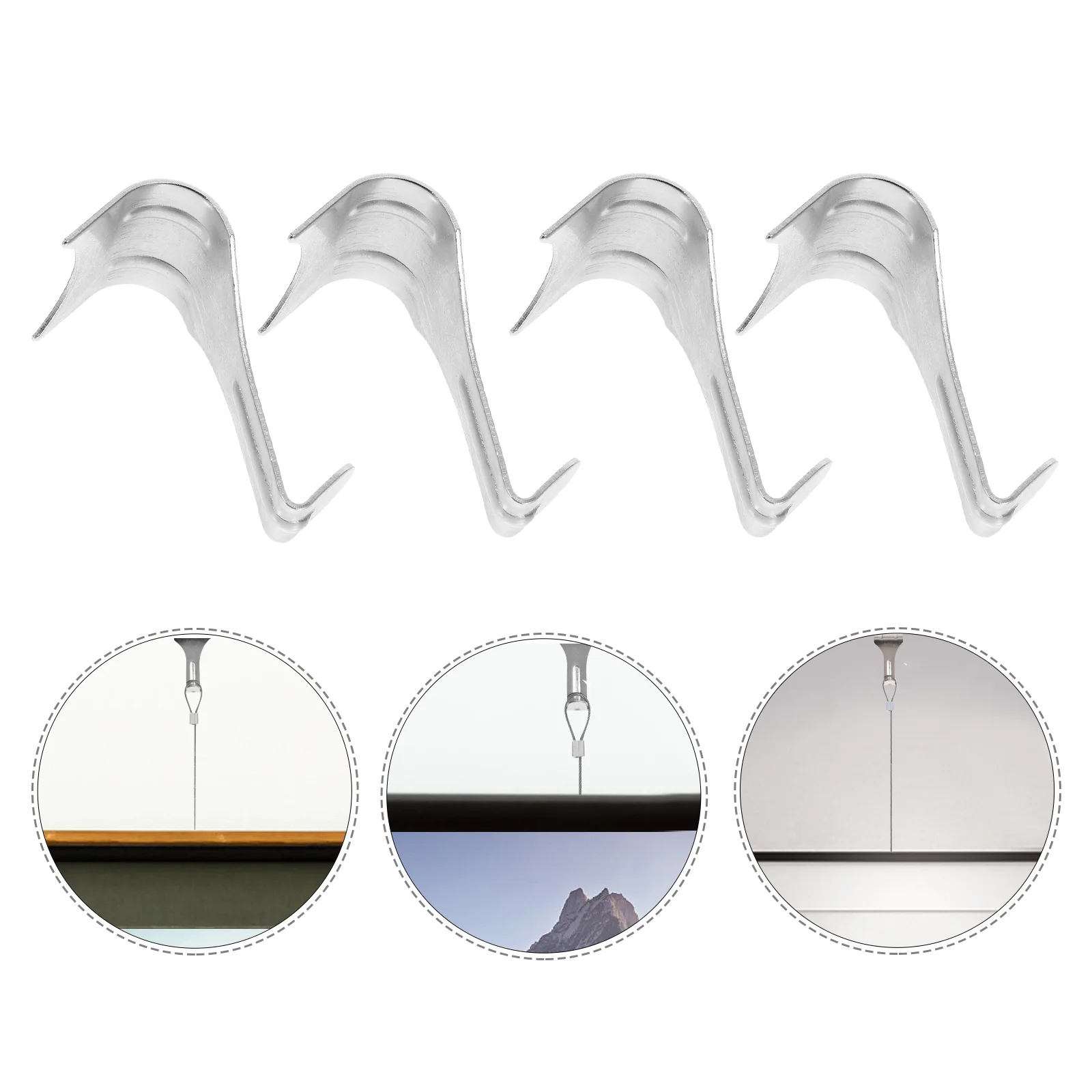 

12 Pcs Picture Frame Rings Gallery Hook Hangers Iron Metal Hooks for Hanging Pictures Rail