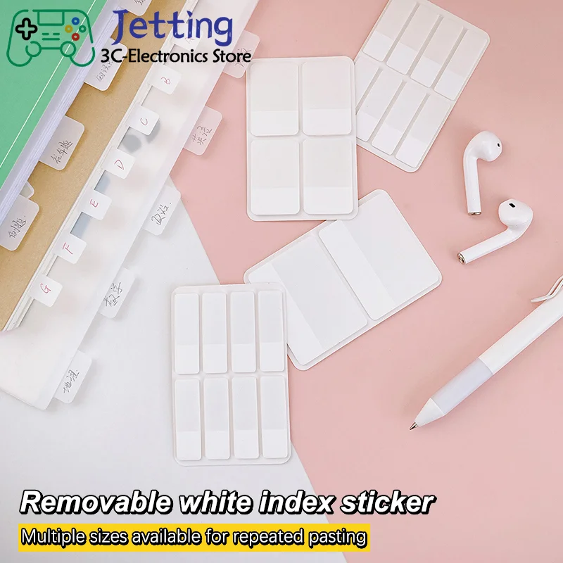 40/80/160 페이지 순수한 흰색 색인 스티커 투명 라벨 스티커 서리로 덥은 간단한 DIY 스티커 메모 사무실 학교 용품