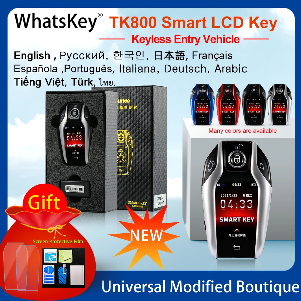 Korean/English Smart Universal Key LCD TK800 For Toyota/Honda/Nissan/Mazda/Suzuki/BMW Keyless Entry Remote Start Smart Key