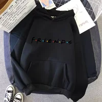 Sweat à capuche imprimé Friends pour femmes, pull à manches longues, vêtements décontractés, couleur unie, mode printemps automne, Streetwear 5