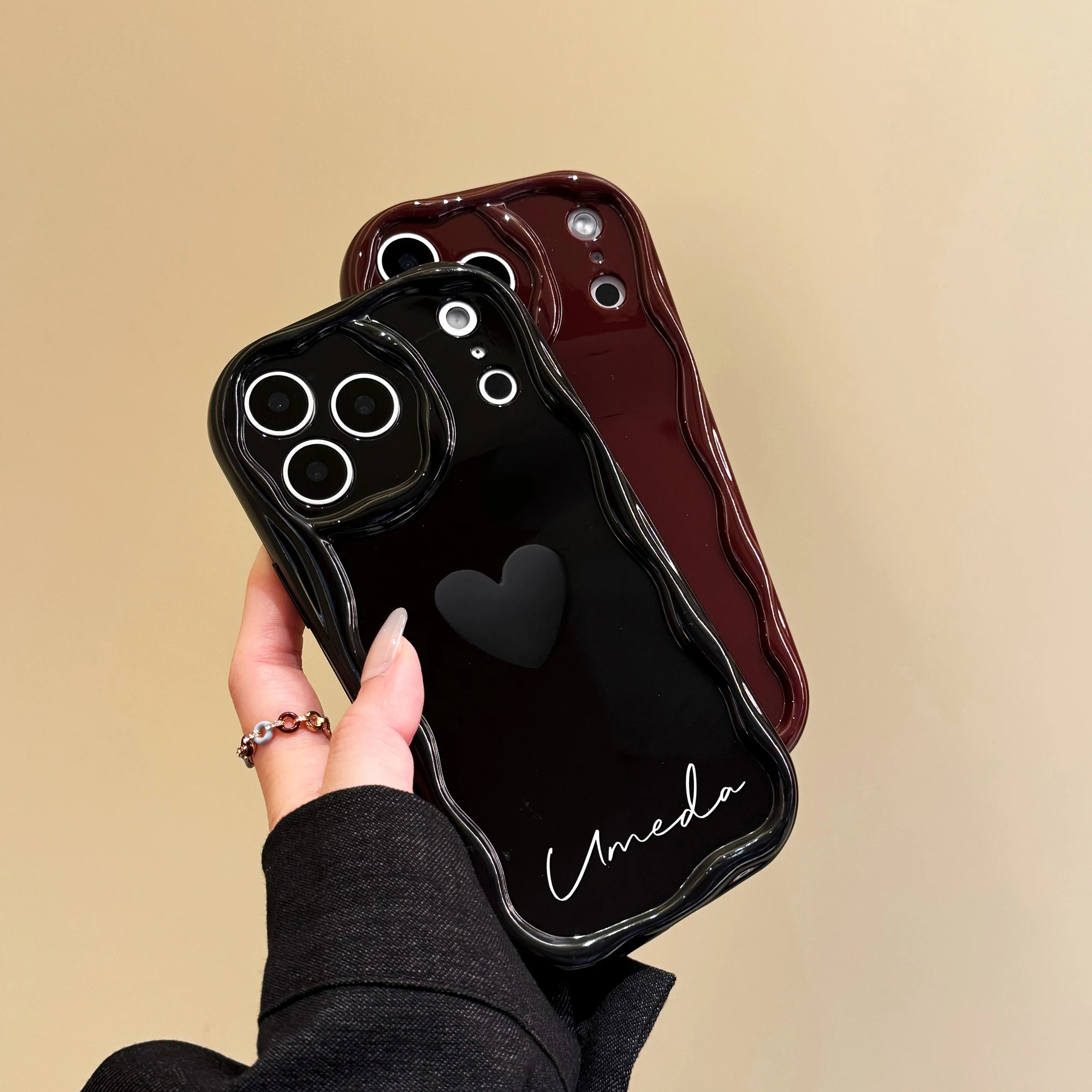 Personalized customize Name Letters 3D Stereo Cream Phone Case Compatible thumbnail 5