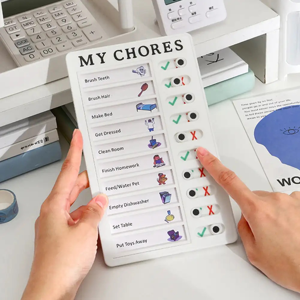 Reusable Memo Pad Chore Chart Detachable Board for Kid Self-discipline Routine Planning Card Schedule Notebook
