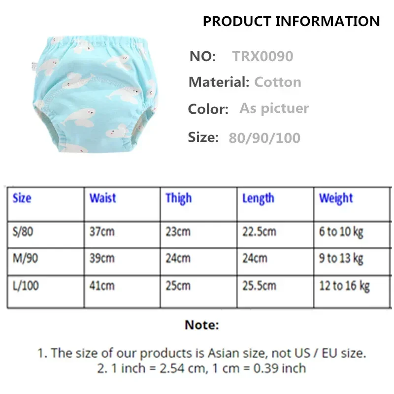 4pc/Lot Cotton Training Pants Panties Waterproof Cloth Diapers Reusable Toolder Nappies Baby Underwear waterproof diapers baby training pants cloth diapers