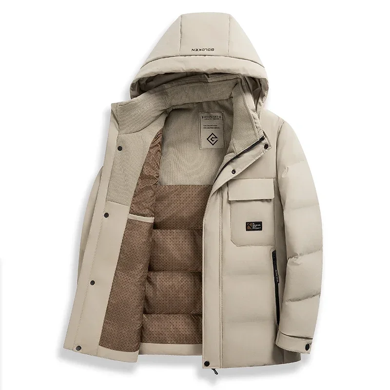 Ropa de diseñador Chaqueta corta de plumón para hombre 2024 Nueva chaqueta de plumón de pato blanco de lujo Abrigo informal grueso y cálido de invierno Ropa de hombre