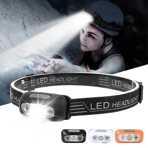 휴대용 LED 센서 헤드램프, USB 충전식 유도 토치 헤드라이트, 방수 야외 캠핑 낚시 비상 작업 조명 2
