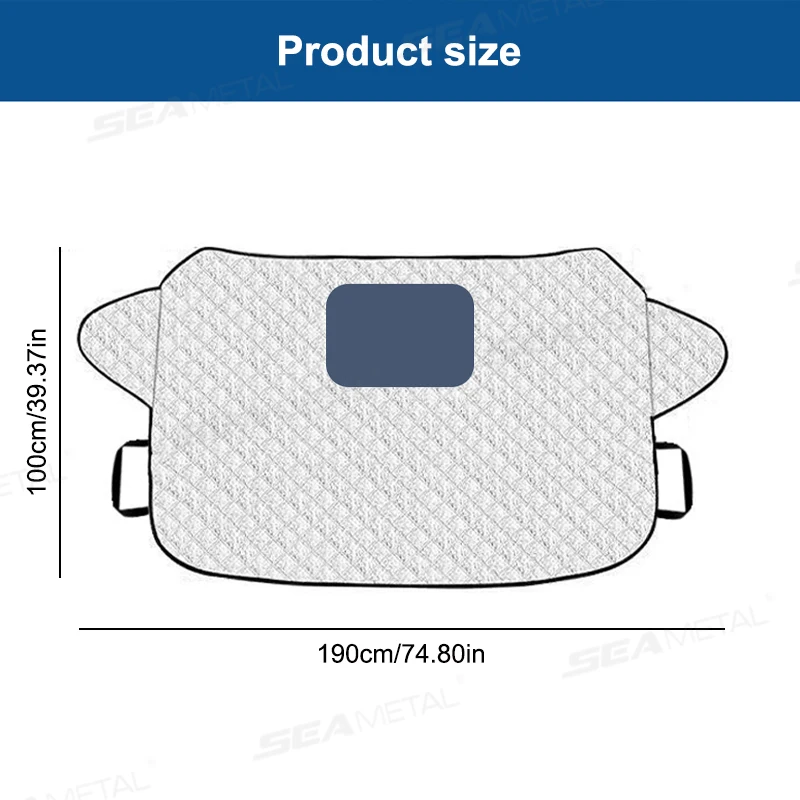 SEAMETAL Winter Car Snow Shield with Anti-Thief Design 6