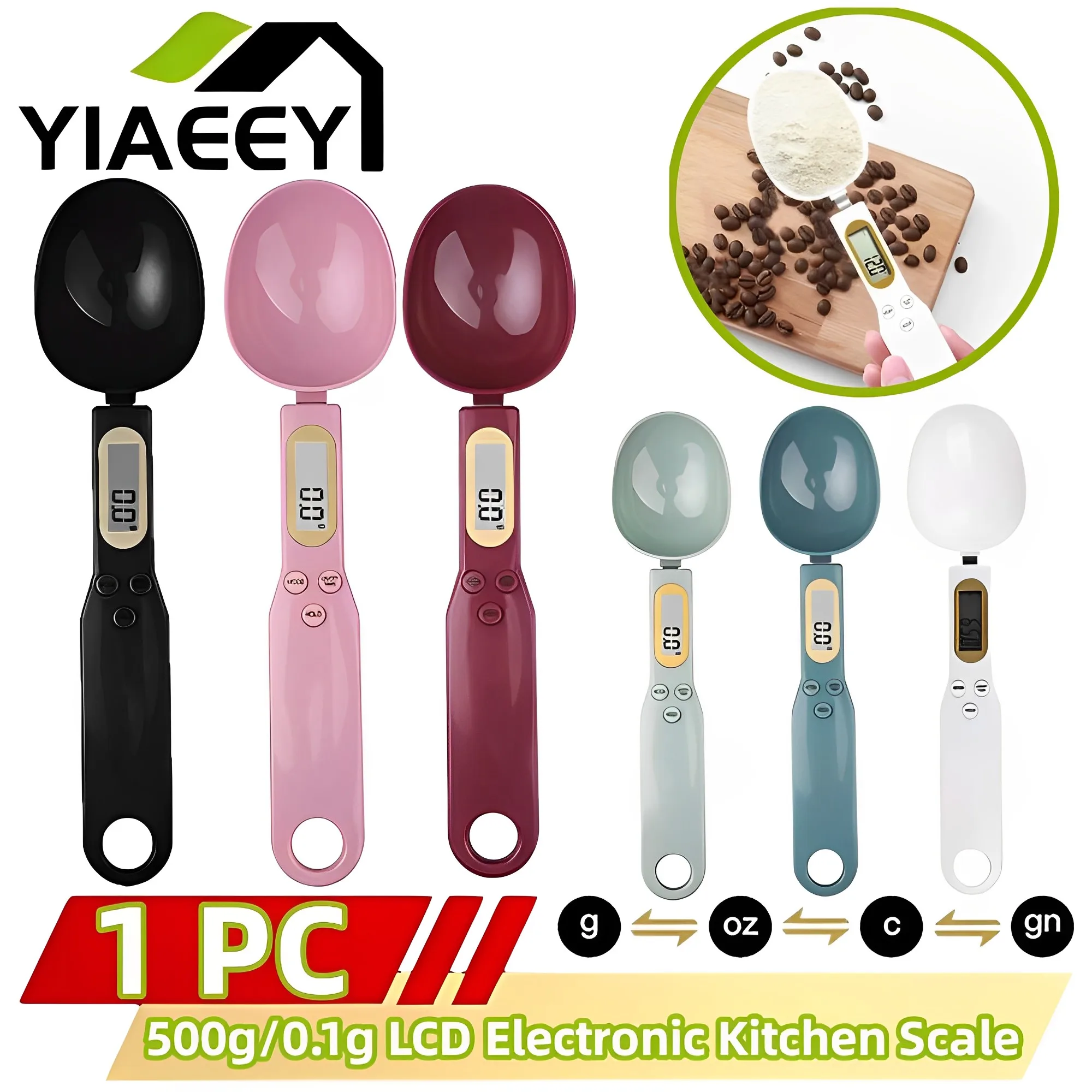Electronic Kitchen Scale LCD Digital 500g 0.1g Measuring Food Spoon Scale for Milk Coffee Weight Measuring