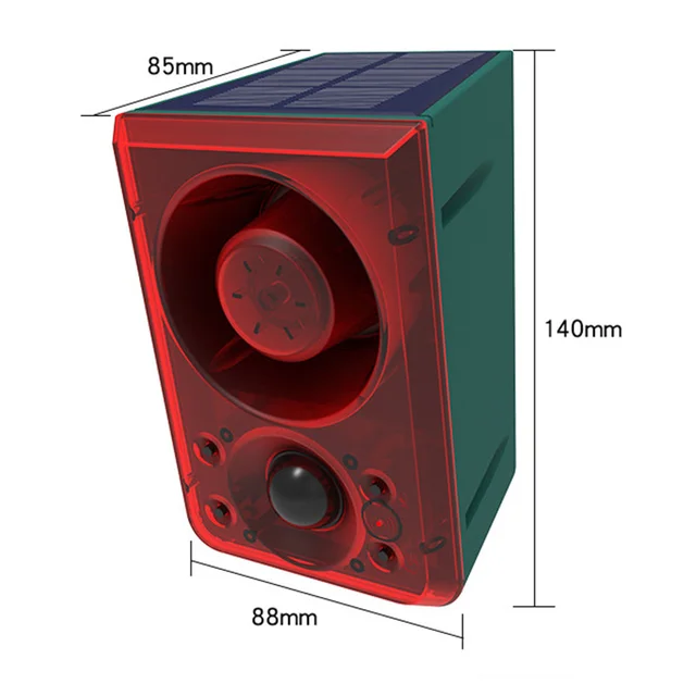 Napenergia-Érzékelő Riasztás Lámpa Kültéri Nagy Decibel Állati Visszataszító Vaddisznó-Sziréna Nyilvántartható Vízálló Sziréna Otthon - Image 2