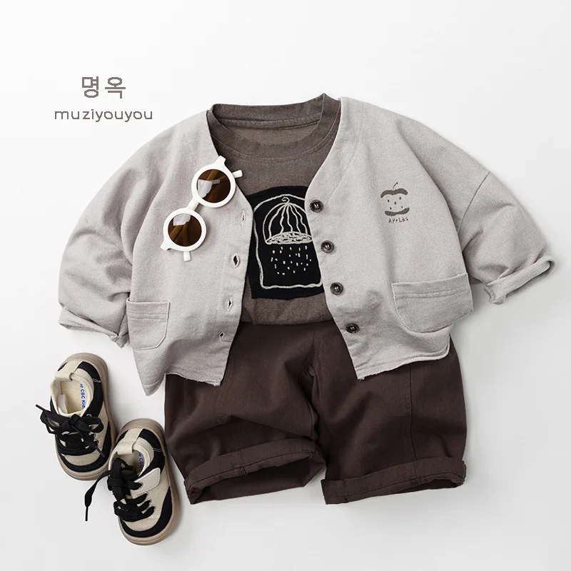 Frühling Herbst Kinderhosen 1-8 Jahre Jungen Mädchen Baumwolle Gespleißte Knopfleiste Weites Bein Gerade Hosen Koreanischer Stil Kleinkinder Unterhosen Kinderkleidung – Detail 4