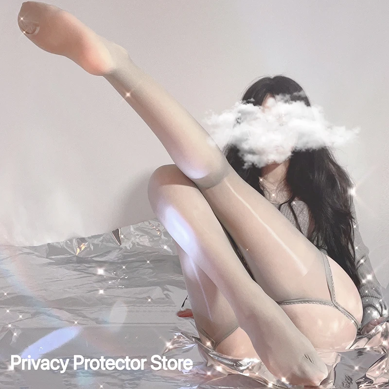Knee Socks Open Crotch Sexy Body Stockings Women Pure Fetish Mesh Transparent Over Knee Thigh High Long Sock Adult Black