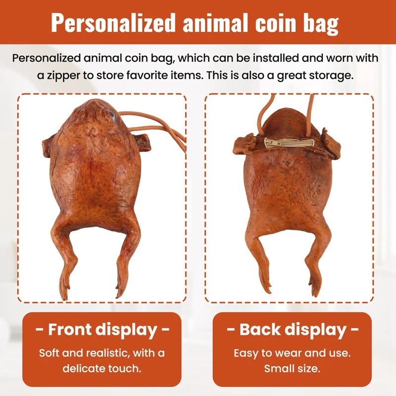 Funny Toad Wallet Individuality Animal Coin Pouch Realistic Frog Wallet Humor Decoration Storage Gifts Purse Handbag