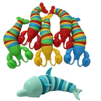 Colorful Slug lobsterToy Articulated Flexible 3D Slug Fidget Toy All Ages Relief Anti-Anxiety Sensory Toys for Children 2