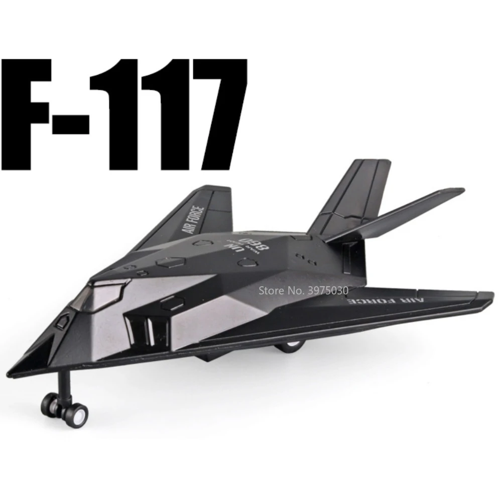 

20cm F117 Fighter Alloy Aircraft Model Metal Diecast Toy High Simulation Aircraft With Pull Back Light Collection Toys For Boys