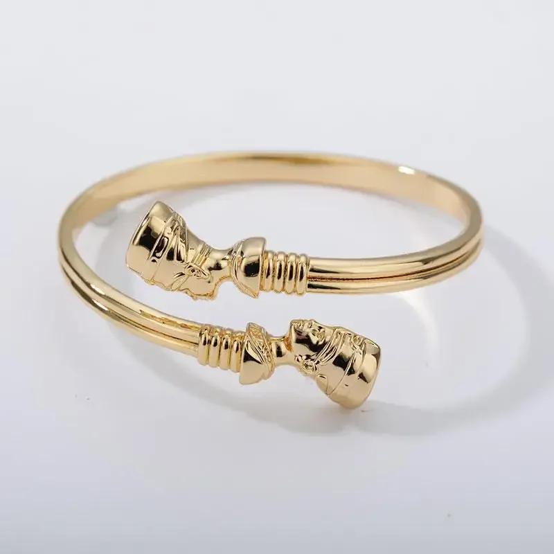 Bracelet Jewelry Egyptian Queen Nefertiti Bracelets For Women Gold Color Cuff Stainless Steel Vintage Adjustable Bangle bracelet jewelry