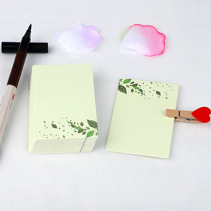 20/40Pcs 빈 DIY 카드 중국 스타일 종이 작은 카드 단어 꽃 패턴 인사말 카드 낙서 흰색 크래프트 종이
