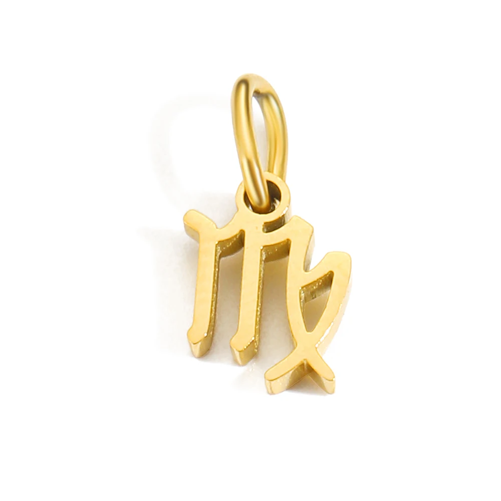 Stainless Steel Zodiac Star Pendant Necklace Accessory