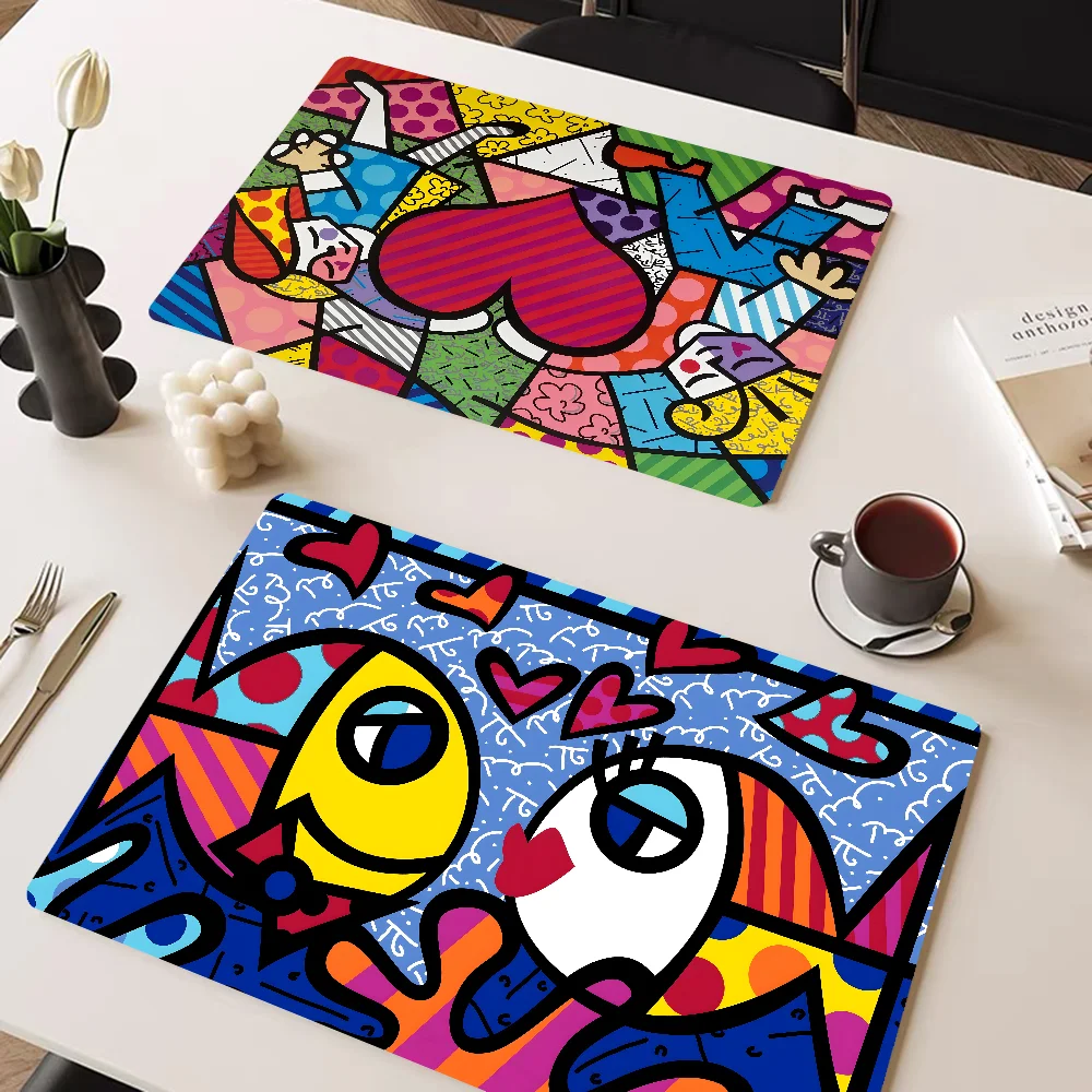 Britto Quick Drying Dish Mat Printed Kitchen Non-slip Coffee Cup Pad Drain Mats Dinnerware Cup Bottle Placemat 5
