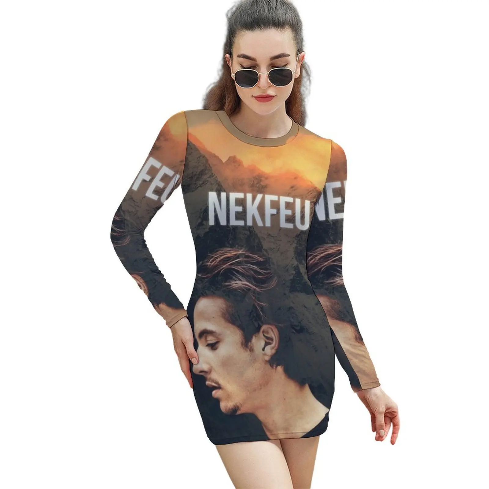 Nekfeu - Design Long-Sleeved Sheath Dress dresses summer Women's summer skirt elegant chic women dresses promotion
