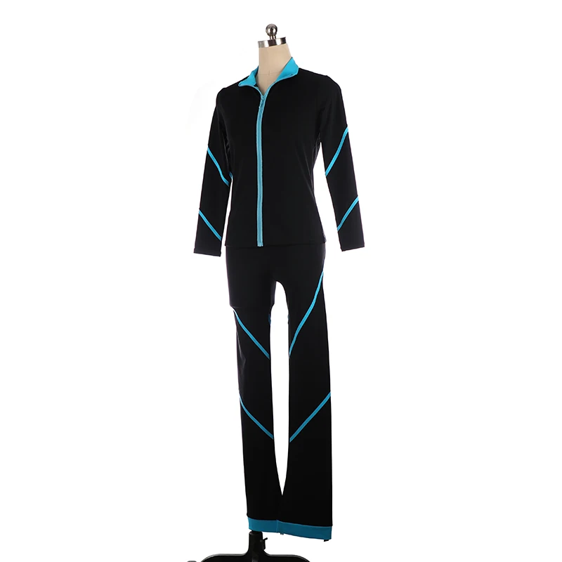 Artistic Gymnastics Figure Skating Training Competition Set, Jacket and Pants, Women's Performance Dance Set, Color Zipper