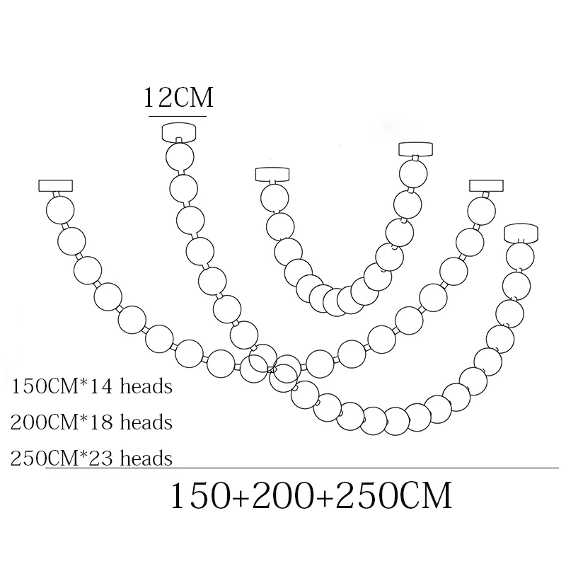 150 200 250cm 55ball