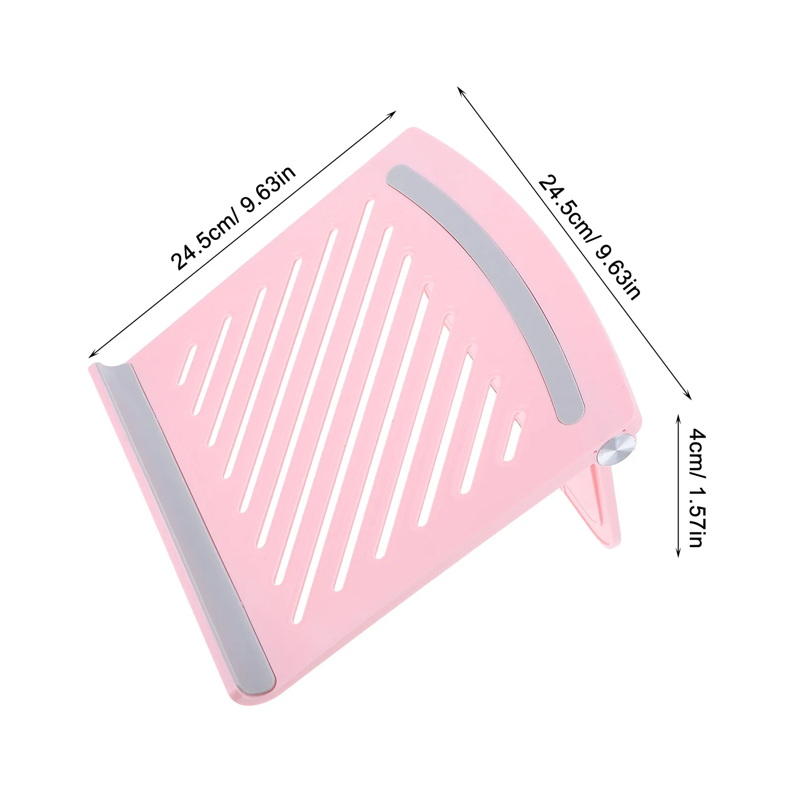 핑크색 접이식 통풍 노트북 스탠드, 높이 조절 및 다각도 인체공학적 노트북 받침대, 가정용 휴대용 쿨링 엘리베이터