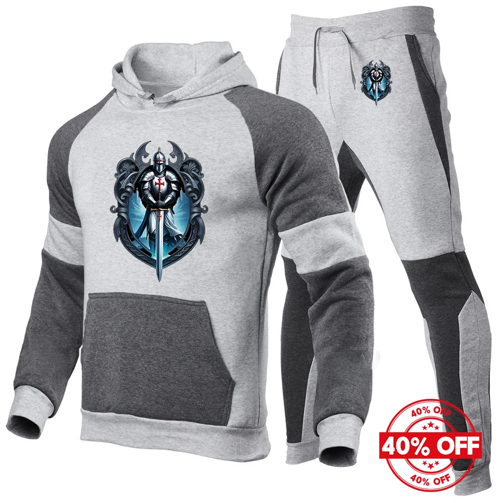 Mens Knights Templar Hoodies and Sports Pants Suits