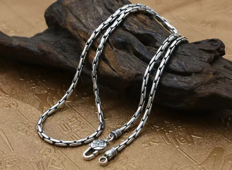 S925 sterling silver handmade bamboo bracelet for men and women personalized fashion jewelry gifts