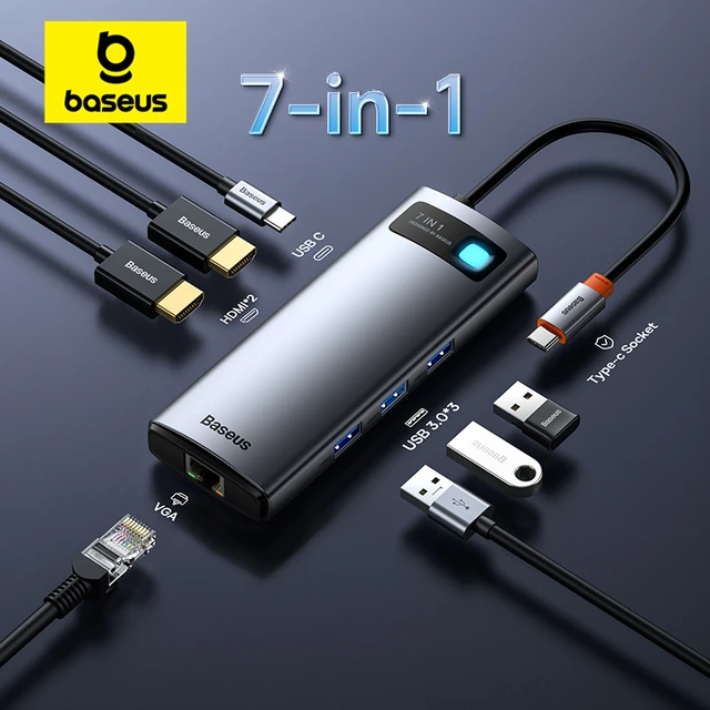 Baseus USB C HUB to HDMI-compatible VGA USB 3.0 Adapter 9/11 in 1 USB