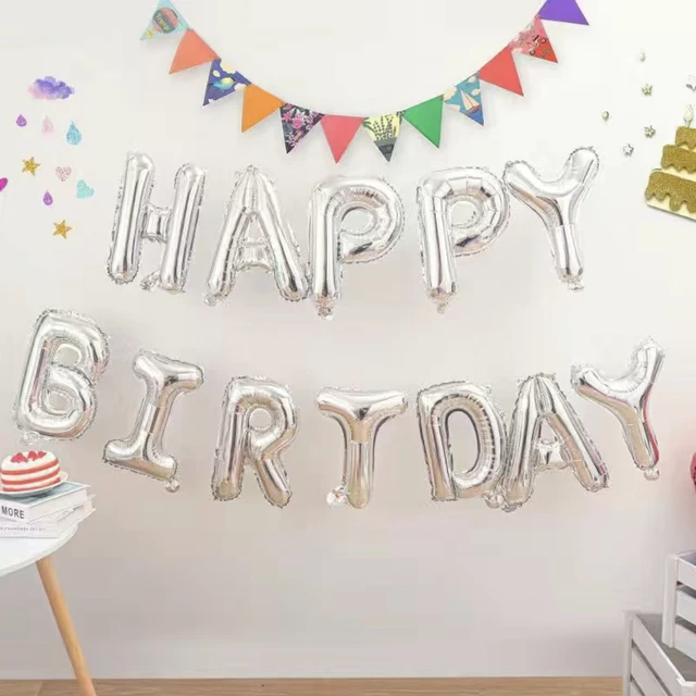13 pièces ballon d'anniversaire couleur or Rose feuille lettre ballons ensemble joyeux anniversaire décoration Globos enfants fournitures de fête 5