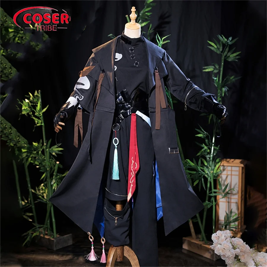 

COSER TRIBE Аниме игра Genshin Impact Xiao Хэллоуин Карнавал фотокостюм полный комплект