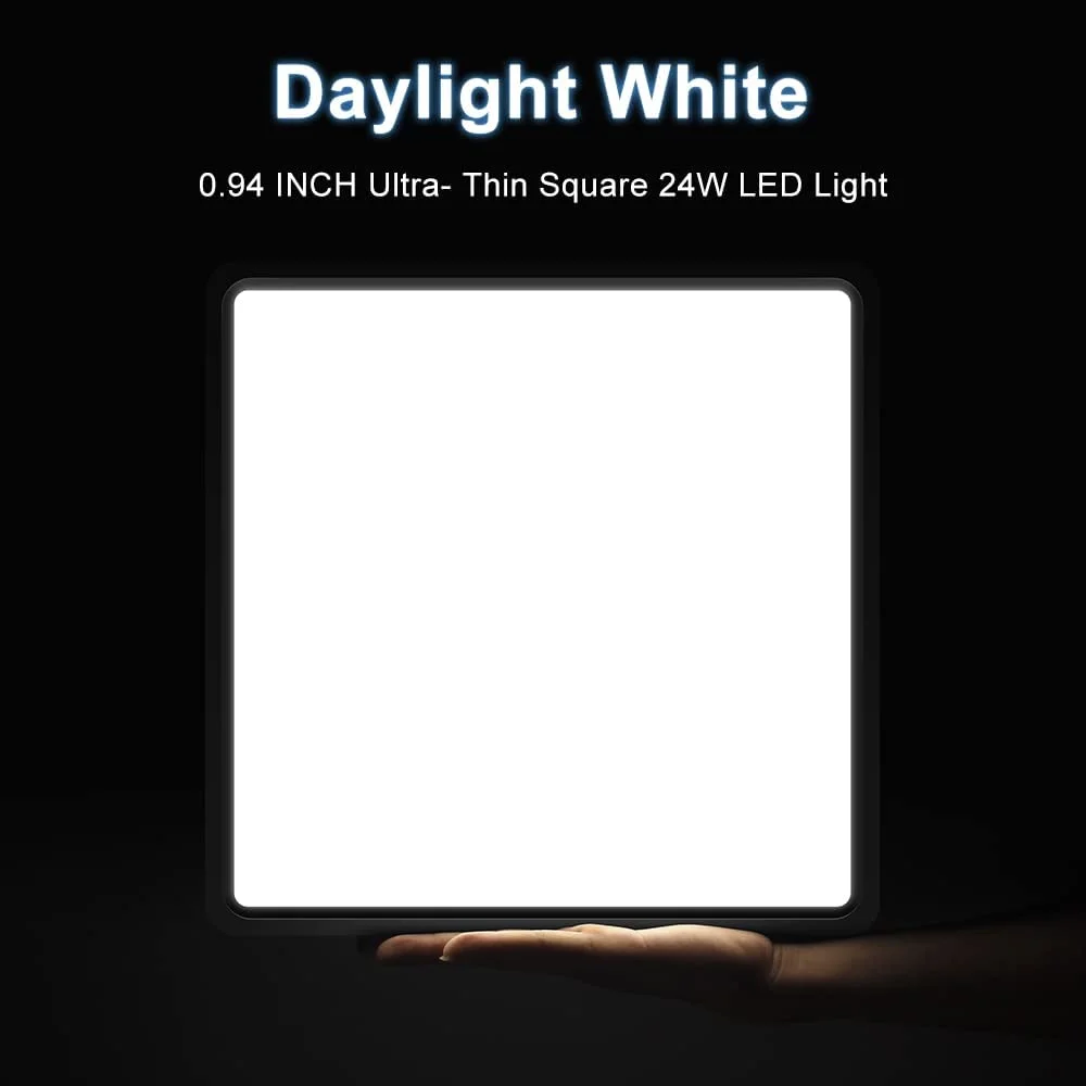 Description Picture 4 of itemSquare 0.9inch LED Ceiling Light 36w24wTuya Smart Remote/App Voice Control Alexa/Google Control Large Ceiling Lights Living Room