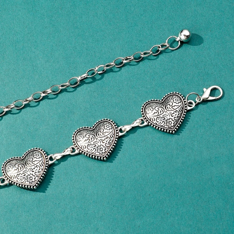 Cinturón de cadena de oro vintage para mujer, cinturón de metal con corazón, cinturones punk góticos para mujer, cinturón fino plateado para pantalón Harajuku._voghion.com