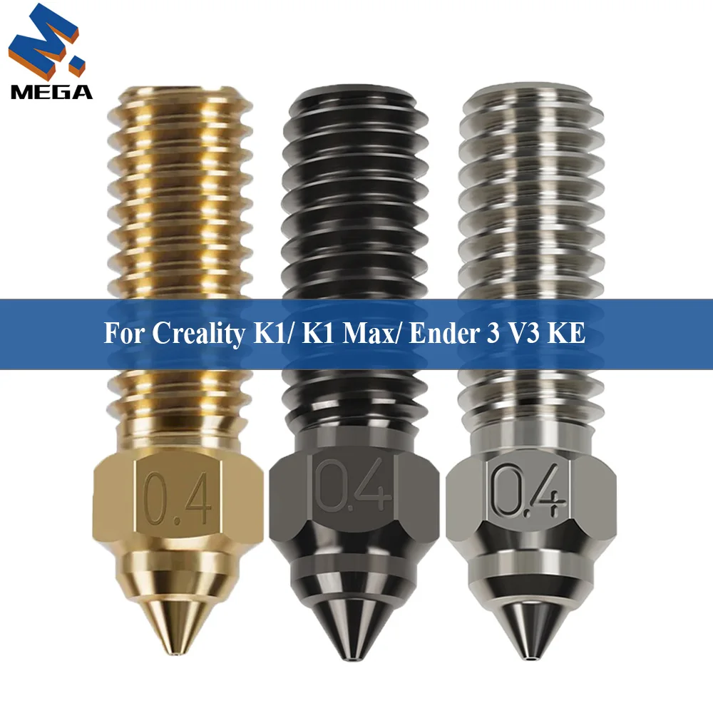 

For Creality Ender 3 V3 KE/ K1/ K1 Max Nozzles Hard Steel Copper plated Brass For Genius Pro Vyper K1 Pro Hotend
