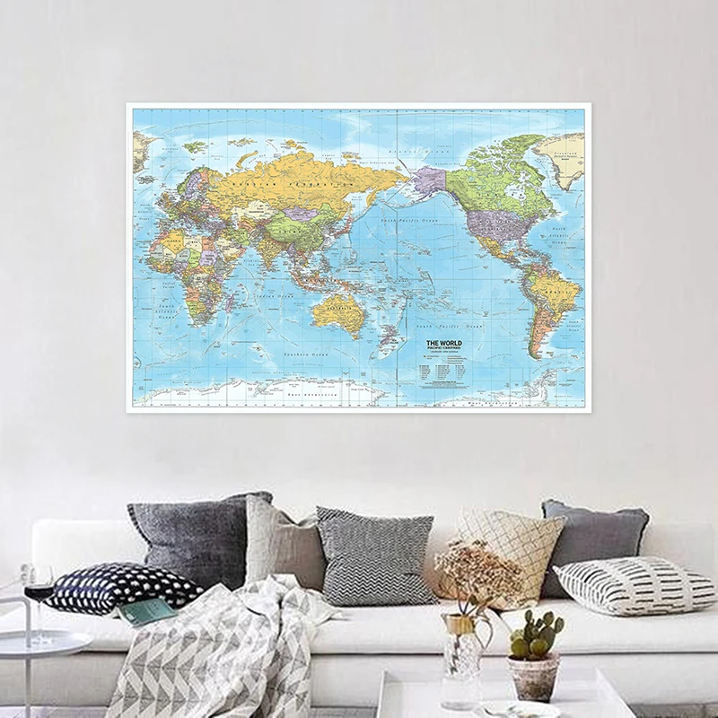Multi Size 2012 World Map Large Poster Print Wall Hanging Art Non-woven Fabric Background Chart Decor Travel Supplies in English world map poster