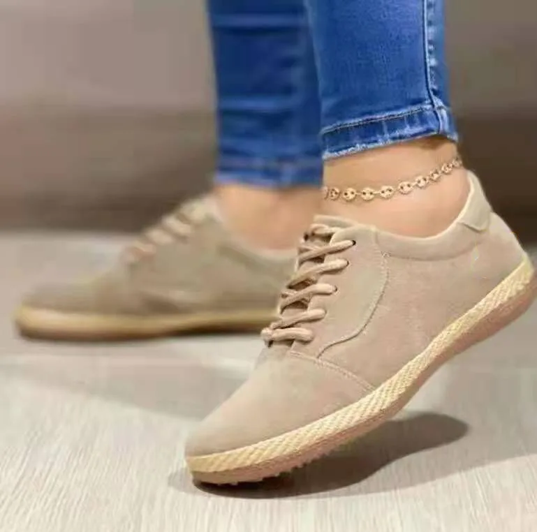 Plus Size Women's Shoes 2024 Spring Autumn Round Toe Lace-up Light Casual Women's Shoes Vintage Comfort Flat Women Loafers 4