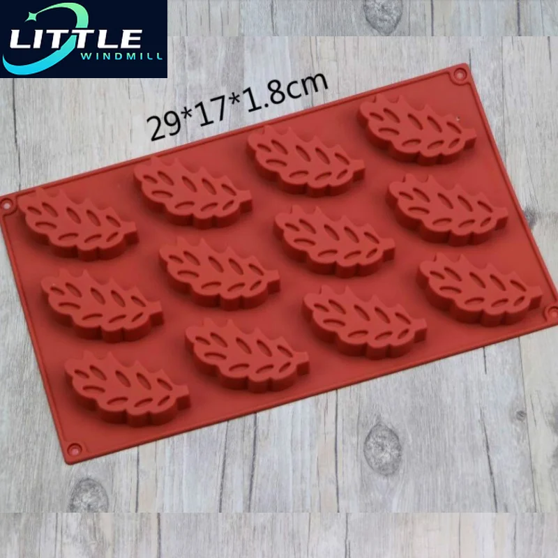 

Silica Gel 12 Stereo Leaf Biscuit Mould Cake Cold Soap DIY Baking Tool Tools Accessories