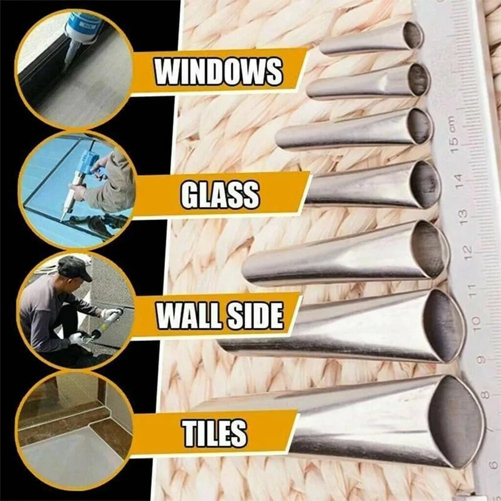 14pcs Stainless Steel Caulk Nozzle Applicator Caulking Finisher Glue Silicone Sealant Finishing Tool Construction Tools 5